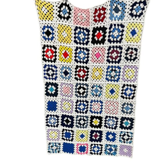 Vintage Granny Square Retro Crochet Afghan Handmade‎  Grandmacore Throw Blanket - Picture 4 of 5